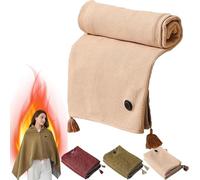 WJSXEQF Scialle riscaldato Portatile, 3 Livelli di Riscaldamento, Coperta Poncho elettrica Calda a Nuvola, Scialle riscaldato Elettrico per Donna, Ti Mantiene Comodo Sempre e Ovunque