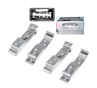 WJUAN 4 Pezzi Porta Targa, Argento, Acciaio Inossidabile, Portatarga Auto, con Supporto a Molla, Portatarga Posteriore, Adatto per Fissare la Targa Dell'auto