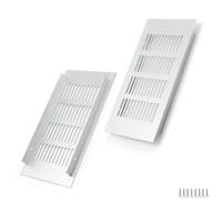 WJUAN Griglia di ventilazione in alluminio, 200 x 100 mm, rettangolare, colore argento, per armadi, camere da letto e porte