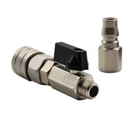 WJUAN Raccordo Rapido, Rame, Valvola A Sfera Mini Maschio, Filettatura Interna Bsp 1/4" X Filettatura Esterna In Ottone Nichelato, Valvola A Sfera Mini, Set di Valvole di Intercettazione