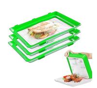 WJUAN Vaschette per Alimenti, 3 Pezzi Sottovuoto, Contenitori Plastica con Pellicola Elastica, Conservazione Membrana Sostituibile