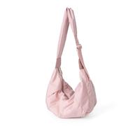 WJUHYGTF Borsa A Tracolla Borsa A Tracolla Da Donna in Nylon, Borsa Hobo Di Grande Capacità Borsa A Tracolla Con Cerniera E Tracolla Regolabile Tinta Unita,Rosa