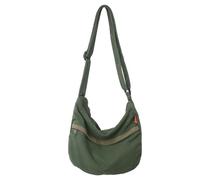 WJUHYGTF Borsa A Tracolla in Tela Da Donna Borsa A Tracolla Grande Capacità, Casual Zipper Hobo Grande Capacità Vintage Shopper Tote Bag Estetico Multiplo,Verde
