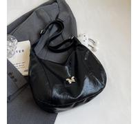 WJUHYGTF Borsa A Tracolla Per Signore, Borse in Pelle PU Crescent Moon Bag Tote Bag A Spalla Per Le Donne Spallacci Intercambiabili Per Le Donne,Nero