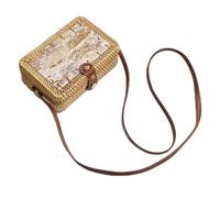 WJUHYGTF Borsa a tracolla tessuta Borsa in rattan, cestini quadrati in pelle Piccola borsa a tracolla in pelle Borsa a tracolla Borsa da spiaggia estiva Borsa a tracolla in tessuto,D