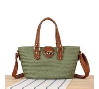 WJUHYGTF Borsa Da Spiaggia Di Paglia, Borsa Di Paglia Borse Di Paglia Per Le Donne, Piccola Tote Bag, Borsa A Tracolla, Borse A Cestino Alla Moda, Borsa Di Paglia Intrecciata,A