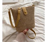 WJUHYGTF Borsa Da Spiaggia in Paglia, Paglia PU, A Tracolla Donna Piccola, Borse Tessute Mano Con Cinghie, Cestino, Intrecciata,B