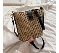 WJUHYGTF Borsa Da Spiaggia in Paglia, Paglia PU, A Tracolla Donna Piccola, Borse Tessute Mano Con Cinghie, Cestino, Intrecciata,D