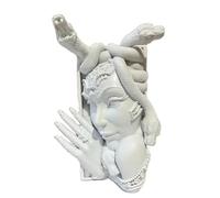 WJUHYGTF Fermalibri Decorativi Medusa Head Book Nook, Fermalibri Robusto Unico con Faccia di Serpente per La Decorazione di Mensole da Scrivania per Ufficio A Casa,Bianca