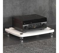 WJVXDP Rack Audio, Scaffale Angolare for Supporto Multimediale Av | Scaffale for Dvd, Supporto for Intrattenimento, Torre Audio for Rack, Supporto for Giradischi(White,60x48x10cm)