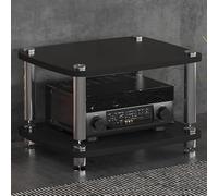 WJVXDP Rack Audio, Scaffale Angolare for Supporto Multimediale Av | Scaffale for Dvd, Supporto for Intrattenimento, Torre Audio for Rack, Supporto for Giradischi(Black,60x48x38cm)