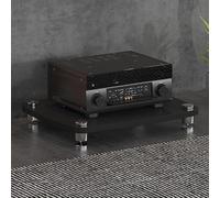 WJVXDP Rack Audio, Scaffale Angolare for Supporto Multimediale Av | Scaffale for Dvd, Supporto for Intrattenimento, Torre Audio for Rack, Supporto for Giradischi(Black,60x48x10cm)