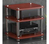 WJVXDP Rack Audio, Scaffale Angolare for Supporto Multimediale Av | Scaffale for Dvd, Supporto for Intrattenimento, Torre Audio for Rack, Supporto for Giradischi(Teak,60x48x57cm)