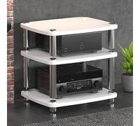 WJVXDP Rack Audio, Scaffale Angolare for Supporto Multimediale Av | Scaffale for Dvd, Supporto for Intrattenimento, Torre Audio for Rack, Supporto for Giradischi(White,60x48x57cm)