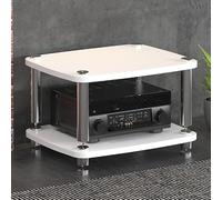 WJVXDP Rack Audio, Scaffale Angolare for Supporto Multimediale Av | Scaffale for Dvd, Supporto for Intrattenimento, Torre Audio for Rack, Supporto for Giradischi(White,60x48x38cm)