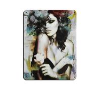 WJWART Favoloso poster retrò con donna di bellezza in metallo, stile chic, arte retrò, pittura in ferro, decorazione da parete, per bar, grotte, bar, famiglia, garage, 30 x 40 cm