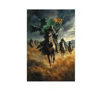 WJWART Poster su tela Riders of Rohan con bandiera che trasporta, decorazione per camera da letto, paesaggio decorativo, regalo, 30 x 45 cm