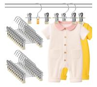 WJWSKI Grucce Bambini, 20 Pezzi Grucce Pantaloni,17 cm di Risparmio di Spazio Grucce Neonato,Appendiabiti Bambini in Metallo Adatti per Pantaloni, Vestiti, Calzini e Biancheria Intima