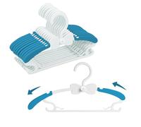 WJWSKI Grucce Bambini, 20pcs Grucce Impilabili + Gancio per Farfalla, Appendini Infanzia e Neonati Abiti Anti-Scivolo, Stampelle Ragazzo+Ragazza, Baby Hanger da parete, Blu+Bianco