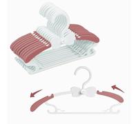 WJWSKI Grucce Bambini, 20pcs Grucce Impilabili + Gancio per Farfalla, Appendini Infanzia e Neonati Abiti Anti-Scivolo, Stampelle Ragazzo e Ragazza, Baby Hanger da parete, Rosso