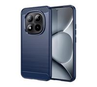 WJXEXRS Cover per Xiaomi Redmi Note 15 Pro Plus 5G, Custodia Spazzolata e Fibra di Carbonio Morbido Silicone TPU Slim Fit, Antiurto, Antigraffio, Antiscivolo, Cover Xiaomi Redmi Note 15 Pro+ 5G -Blu