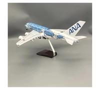 WJXNNON 1:160 47 Cm Per Japan Air ANA A380 Modello Aereo Cartone Animato Tartaruga Marina Blu Aeromobile Pressofuso Regali Decorazione Display(With light)