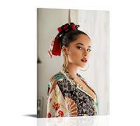 WJYCHEND Poster su tela con copertina di Becky G Singer, serie musicale, decorazione artistica da parete, per camera da letto, 40 x 60 cm, con cornice