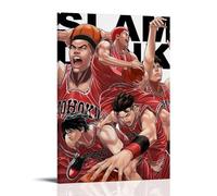 WJYCHEND Poster su tela della serie anime Slam Dunk, decorazione artistica da parete per camera da letto, 30 x 45 cm, con cornice