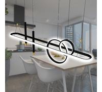 WJYCYN Lampada per Sala da pranzo Dimmerabile L100cm Lampada a sospensione ovale a LED con faretto Lampadari moderna Nero per tavolo da pranzo 70W 5600LM telecomando Isola di cucina Cucine