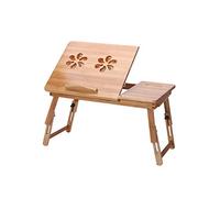 WJYLM Computer Portatile Stand, Laptop Table Letto Vassoio Regolabile inclinabile Top Pieghevole Tavolo Multi-Tasking Stand Colazione Che Serve Bamboo Supporta Fino,S con Foro Ventola