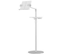 WJYLM Leggio per la Lettura a Letto, Supporto per Libri da Pavimento, Regolabile in Altezza e Angolo, Adatto per Libri A6-A4, in Alluminio, Bianco