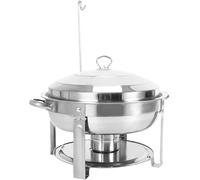 WJYTDHIQS 6 L Chafing Dish Buffet Rotondo Scaldavivande Rotondo in Acciaio Inox Contenitore, Chafing Dish Catering Buffet Warmer Set, Buffet Scaldabagno, per Buffet Commerciale Cucina Domestica