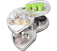 WJYTDHIQS Organizer da cucina estraibile, mobile angolare cieco da cucina, mensola doppia a carosello, per armadio da 50,8 x 86,4 x 41,9 cm, ogni vassoio oscilla indipendentemente (aperto a destra)