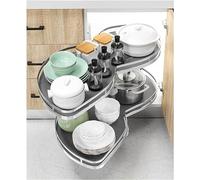 WJYTDHIQS Vassoio a 2 livelli regolabile in altezza, organizer per ripiani estraibili per cucina, per mobili da 36"/900 mm, organizer estraibile angolare cieco, oscillante a sinistra/destr