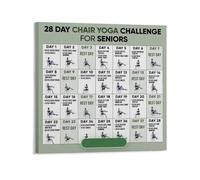 WJZJSVWTAU 28-Day Senior Chair Yoga Gift Poster - Complete Gentle Exercise Guide, Thoughtful & Encouraging Wall Art for Parents or Grandparents(Unframed,16x24inch(40x60cm))