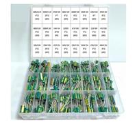 WJZJSVWTAU 625Pcs 24Values Aluminum Electrolytic Capacitor Kit 10V-100V 1F-1000uF Capacitors Box Assortment Kit diy supplies