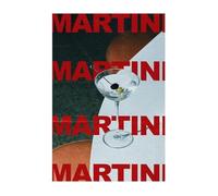 WJZJSVWTAU Cocktail Theme Canvas Art, Retro Martini with Olive Poster, Red Pop Vintage Print for Kitchen & Home Bar(Framed,08x12inch(20x30cm))