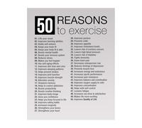 WJZJSVWTAU Exercise Motivation Chart Poster - 50 Reasons to Exercise with Inspirational Quotes, Durable Wall Art for Gym, Sports Room, or Fitness Studio(Framed,16x24inch(40x60cm))
