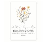 WJZJSVWTAU Inspirational Christian Poster Behold I Am Doing A New Thing, Bible Verse Scripture Wall Art for Home Office Church Decor(Unframed,08x12inch(20x30cm))