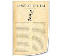 WJZJSVWTAU Man Cave Essential Art Print - Classic Baseball & Literature Theme in Art Deco Style, Conversation-Starter Wall Decor for Bar, Lounge or Office(Unframed,16x24inch(40x60cm))