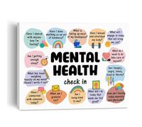 WJZJSVWTAU Mental Health Affirmations Canvas - Supportive Wall Art for Psychology Office & Classroom Decor - Positive Reminders and Encouragement Print(Framed,08x12inch(20x30cm))