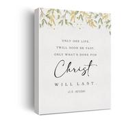 WJZJSVWTAU Minimalist Christian Wall-Art, Only One Life Twill Soon Be Past Quote, Watercolor Scripture Print for Bedroom Study, Encouraging Decor(Framed,12x18inch(30x45cm))