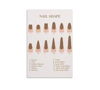 WJZJSVWTAU Nail Style Selection Poster - Choose Your Perfect Shape from Oval to Stiletto - Essential Salon Tool for Client Consultation & Nail Art Decor(Framed,08x12inch(20x30cm))