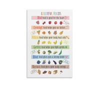 WJZJSVWTAU Poster educativo per la cameretta dei bambini e la scuola con scritta "Eat the Rainbow with Fruits & Vegetables" (incorniciato, 20 x 30 cm)
