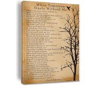 WJZJSVWTAU Sympathy Gift Canvas Wall Art “When Tomorrow Starts Without Me” Poem for Bereavement(Framed,12x18inch(30x45cm))