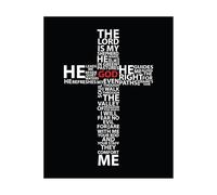 WJZJSVWTAU The Lord Is My Shepherd Typography Art Print - Psalm 23 Christian Scripture Poster for Religious Wall Decor (Unframed,16x24inch(40x60cm))