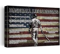 WJZJSVWTAU Vintage Baseball Motivational Art - Life Lessons Canvas Print for Wall, Gift for Father, Son, Coach, Fan Cave Decor(Unframed,08x12inch(20x30cm))