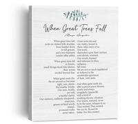 WJZJSVWTAU When Great Trees Fall Poem Wall Art: Inspirational Canvas Print for Living Room and Bedroom(Framed,12x18inch(30x45cm))