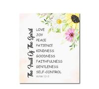 WJZJSVWTAU Wooden Christian Wall Decor - Plaque with Inspirational Bible Verses on Spiritual Qualities, Religious Art for Home, Library, or Office Inspiration(Framed,08x12inch(20x30cm))