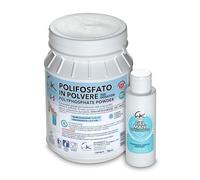 WK - Polifosfati per Caldaia, Ricarica Universale di 1 Barattolo in Polvere da 1 Kg per Filtrazione Acqua con Incluso 1 gel mani da 100 ml, Funge da Anticalcare e Anticorrosivo